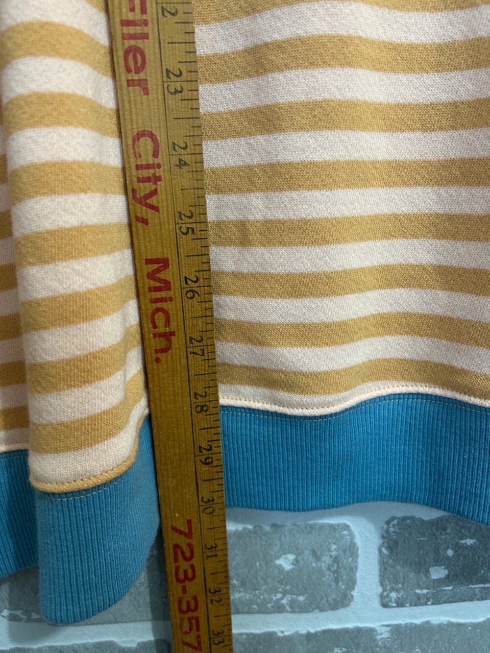 We the Free People Classic Striped Oversized Crewneck Contrast Hem Sz L NWOT - Picture 5 of 6